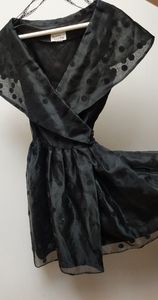 Vintage Black Polkadot 80s Does 50s Dress